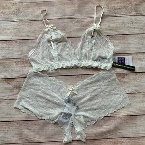 Hanky Panky Open Bralette Crotchless Brief Set